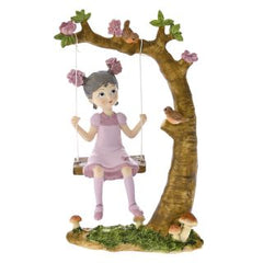 Figurina copac cu fata pe leagan, multicolor, 19.5cm