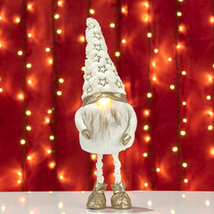 Decoratiune Crăciun, Gnom cu picioare  cu led, 54 cm, Bej