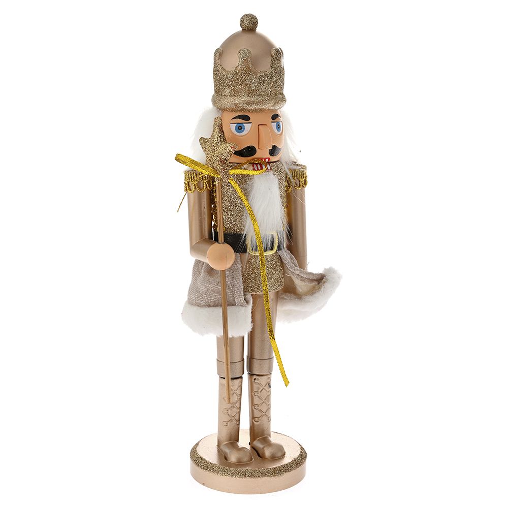 Decoratiune Craciun , Figurina din Rasina "Spargatorul de Nuci", Auriu, 17cm