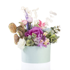 Aranjament floral, cutie rotunda